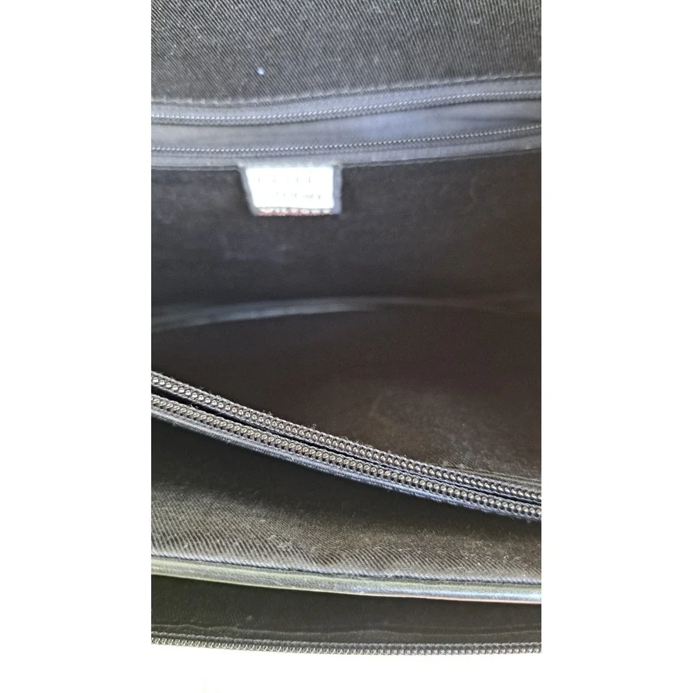 Wilsons Leather Pelle Studio Black Leather Briefcase Messenger Bag Work Laptop
